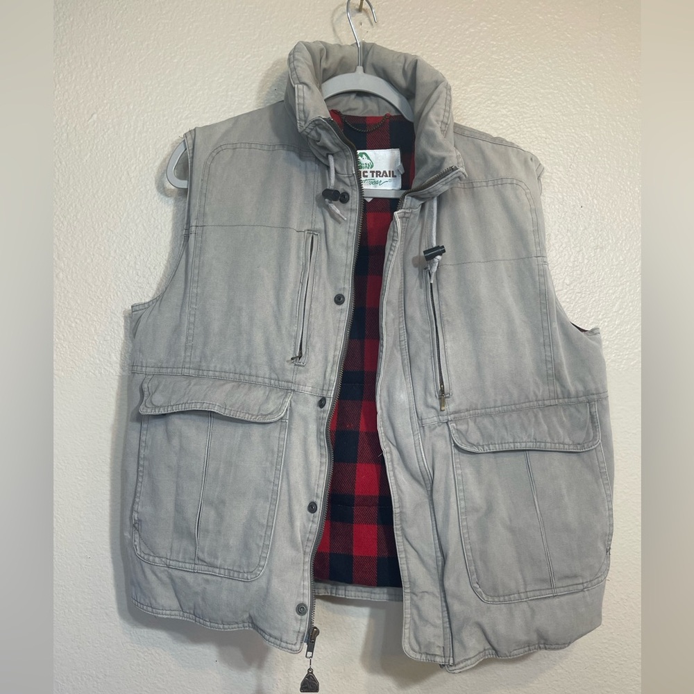 Pacific Trail Red and Black Plaid Lined Vest Vintage